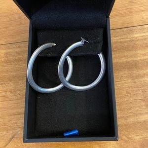 Silver hoop earrings (costume jewelry) NWOT